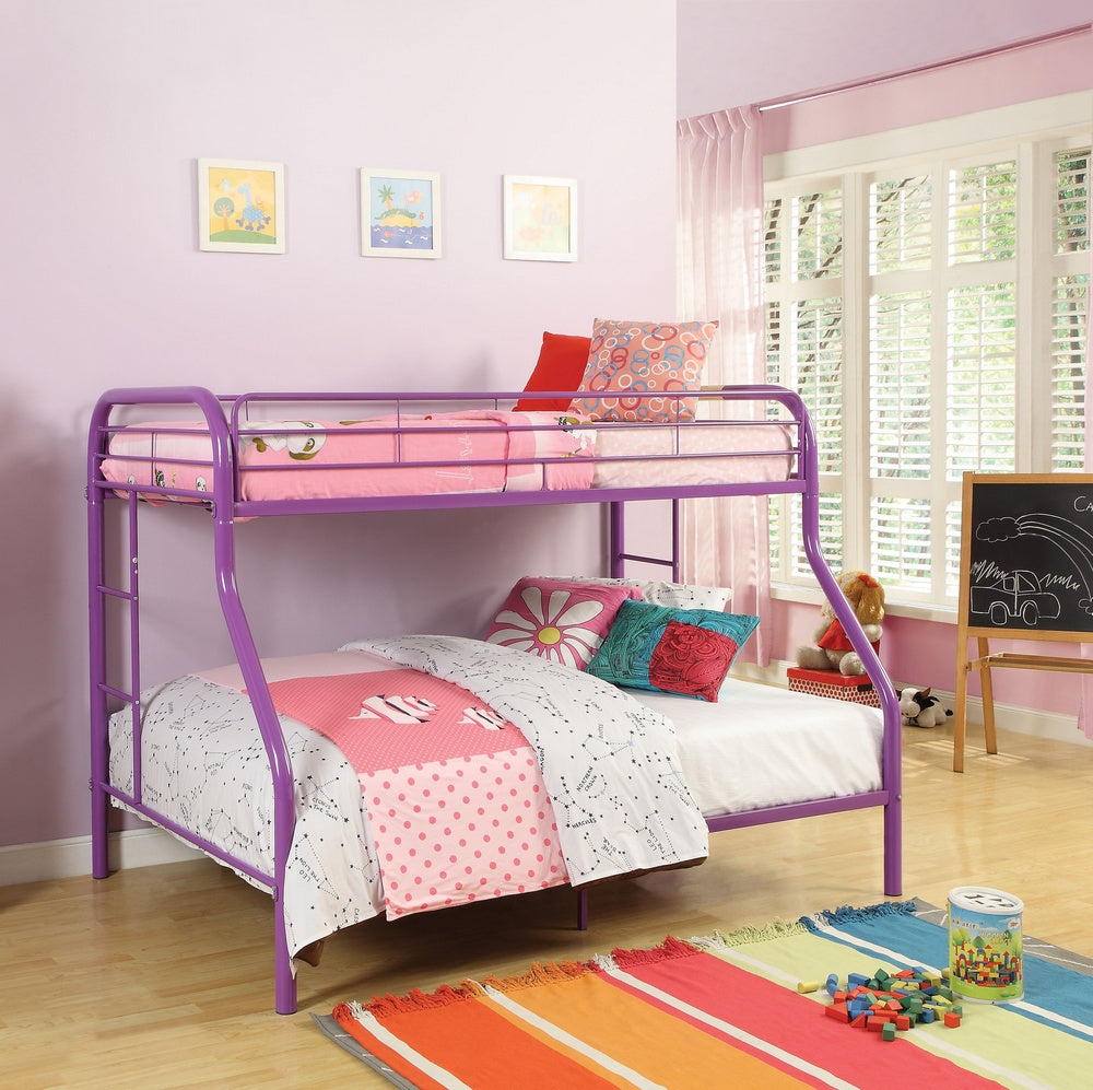 Tritan Purple Metal Twin over Full Bunk Bed