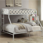 Tritan White Metal Tube Twin XL/Queen Bunk Bed (Oversized)