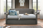 Tulney Dark Gray Fabric Twin Daybed with Trundle