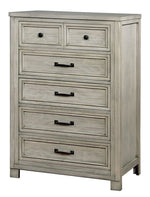 Tywyn Antique White Wood 6-Drawer Chest