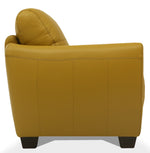 Valeria Mustard Leather Chair with Flared Arms