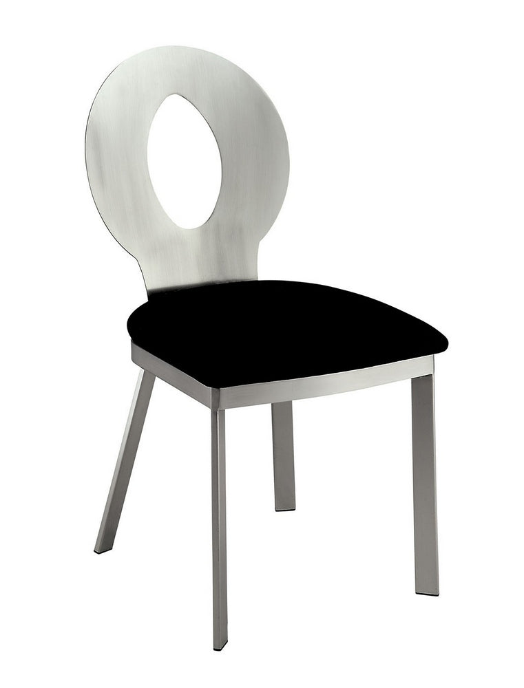 Valo Contemporary 2 Silver/Black Side Chairs