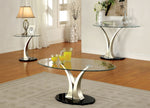 Valo Silver Metal/Glass Sofa Table