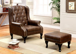 Vaugh Traditional Rustic Brown Accent Chair