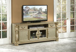 Vendome II Gold Patina & Bone Wood TV Console with 2 Drawers