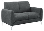 Venture Dark Gray Fabric Loveseat