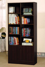 Verden Espresso Wood Bookcase with 2 Doors