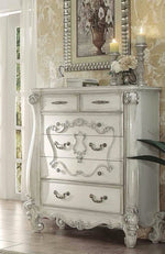 Versailles Bone White Wood Chest with Poly Resin Decor