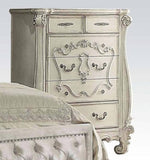 Versailles Bone White Wood Chest with Poly Resin Decor