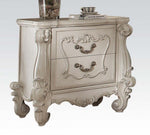 Versailles Bone White Wood Nightstand with Poly Resin Decor