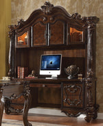 Versailles Cherry Oak Wood Computer Desk & Hutch