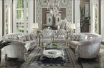 Versailles Ivory Velvet/Bone White Accent Chair with 1 Pillow