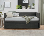 Vining Dark Gray Fabric Twin Daybed with Trundle