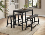 Visby 4-Pc Black & Gray Wood Counter Height Set