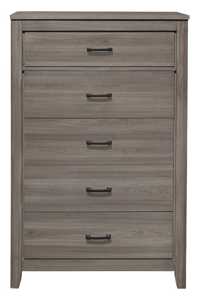 Waldorf Gray Wood 5-Drawer Chest