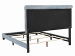 Warner Slate Blue Velvet Upholstered King Bed