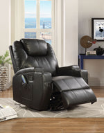 Waterlily Black Boned Leather Match Manual Rocker Recliner