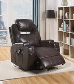 Waterlily Brown Boned Leather Match Manual Rocker Recliner