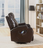 Waterlily Brown Boned Leather Match Manual Rocker Recliner