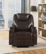 Waterlily Brown Boned Leather Match Manual Rocker Recliner