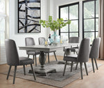 Waylon 2 Gray PU Leather/Gray Oak Wood Side Chairs