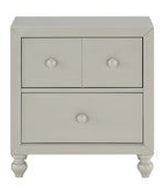 Wellsummer Gray Wood 2-Drawer Nightstand