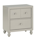 Wellsummer Gray Wood 2-Drawer Nightstand