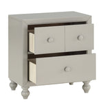 Wellsummer Gray Wood 2-Drawer Nightstand