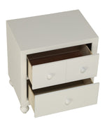 Wellsummer White Wood 2-Drawer Nightstand