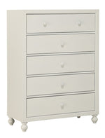 Wellsummer White Wood 5-Drawer Chest