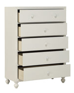 Wellsummer White Wood 5-Drawer Chest