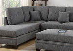Whitney 2-Pc Ash Black Fabric Reversible Sectional Sofa