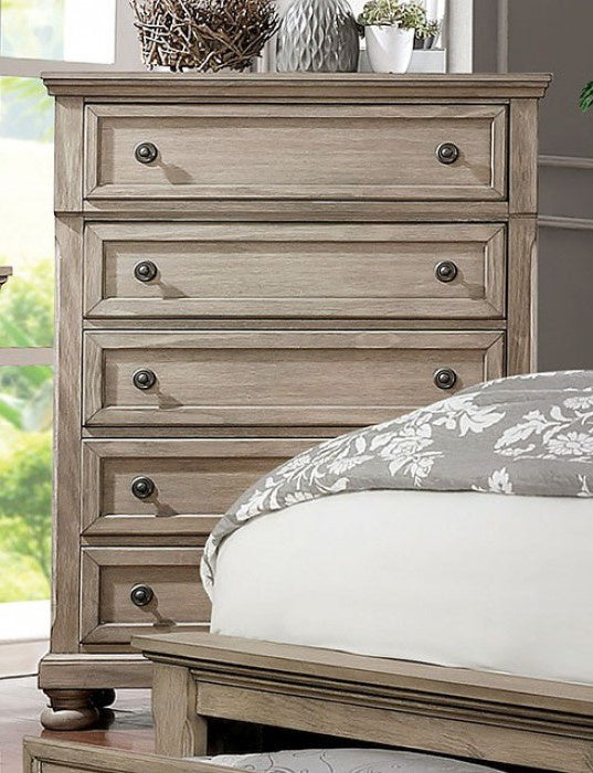 Willa Gray Wood Chest with 5 Drawers