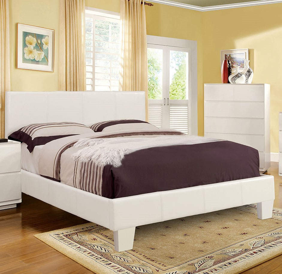 Winn Park White Leatherette King Bed