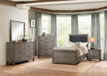 Woodrow Gray Wood 5-Drawer Chest