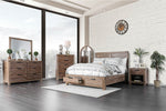 Wynton Weathered Light Oak Wood King Bed