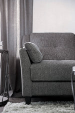 Yazmin Gray Linen-like Fabric Loveseat