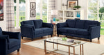 Ysabel Navy Flannelette Fabric Loveseat