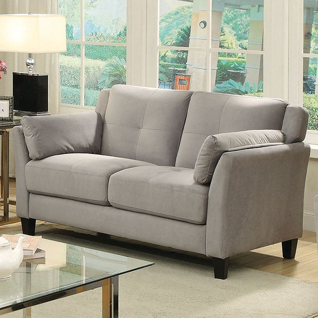 Ysabel Warm Gray Flannelette Fabric Loveseat