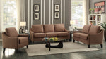 Zapata Brown Linen Sofa with Nailhead Trim