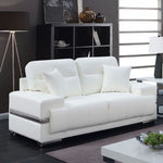 Zibak White Breathable Leatherette Loveseat