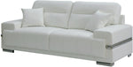 Zibak White Leatherette 2-Seat Sofa (Oversized)