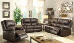 Zuriel 3-Pc Brown PU Leather Manual Recliner Sofa Set