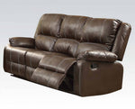 Zuriel 3-Pc Brown PU Leather Manual Recliner Sofa Set