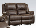 Zuriel 3-Pc Brown PU Leather Manual Recliner Sofa Set