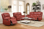 Zuriel 3-Pc Red PU Leather Manual Recliner Sofa Set