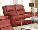 Zuriel 3-Pc Red PU Leather Manual Recliner Sofa Set