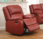 Zuriel 3-Pc Red PU Leather Manual Recliner Sofa Set