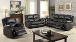 Zuriel Black PU Leather Manual Recliner Loveseat