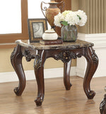 Devayne Marble/Dark Walnut Wood End Table